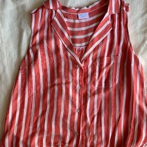 Button Down Striped Tank